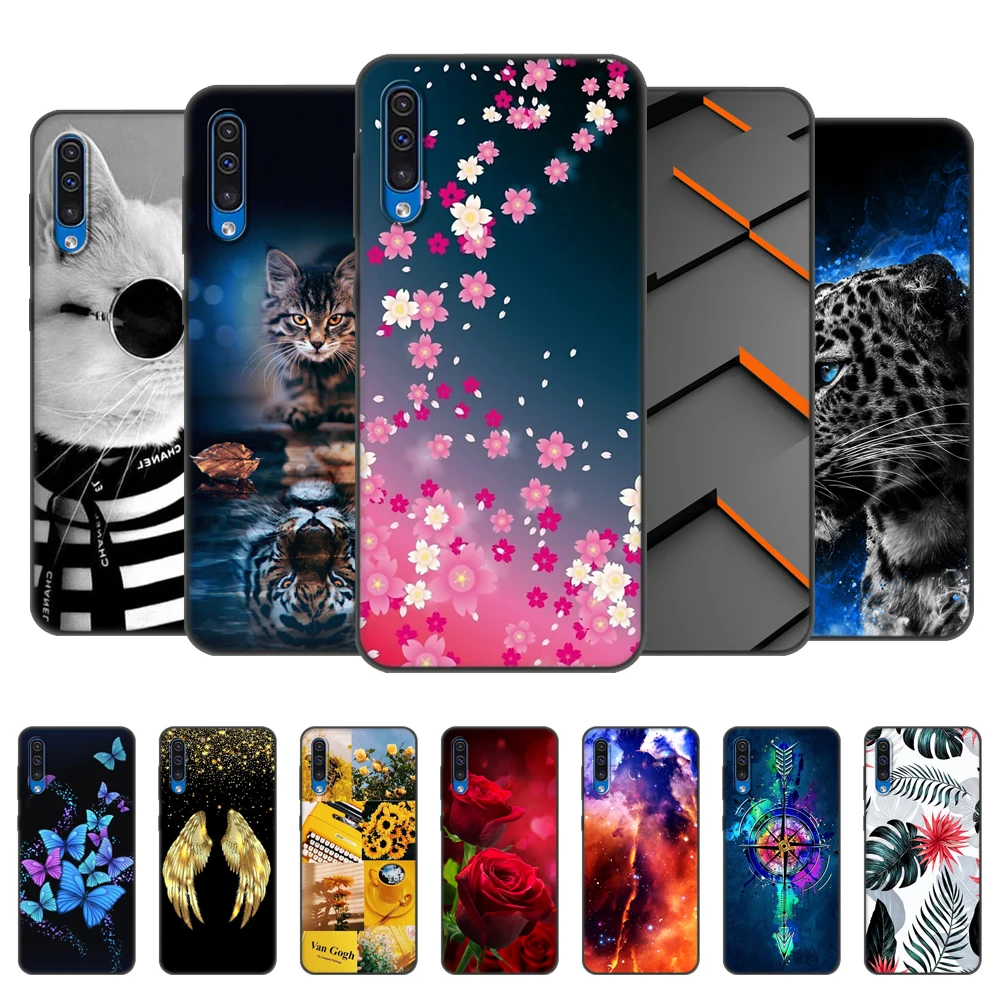 For Samsung Galaxy A50 Case 6.4 inch Back Phone Cover For Samsung A50 A505 A505F SM-A505F Silicon Soft Bumper black tpu case