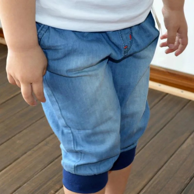 Children Summer Wash  Jeans Boys Girls Seven Points Harem Pants Kids Clothes