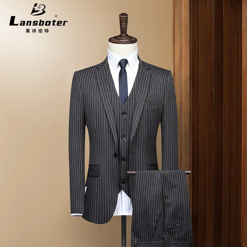 

Suit Men Formal Business Slim Suits Jacket+ Pants Wedding Dress Party Suit Blazers Working Uniform Men Costume Homme FS-185