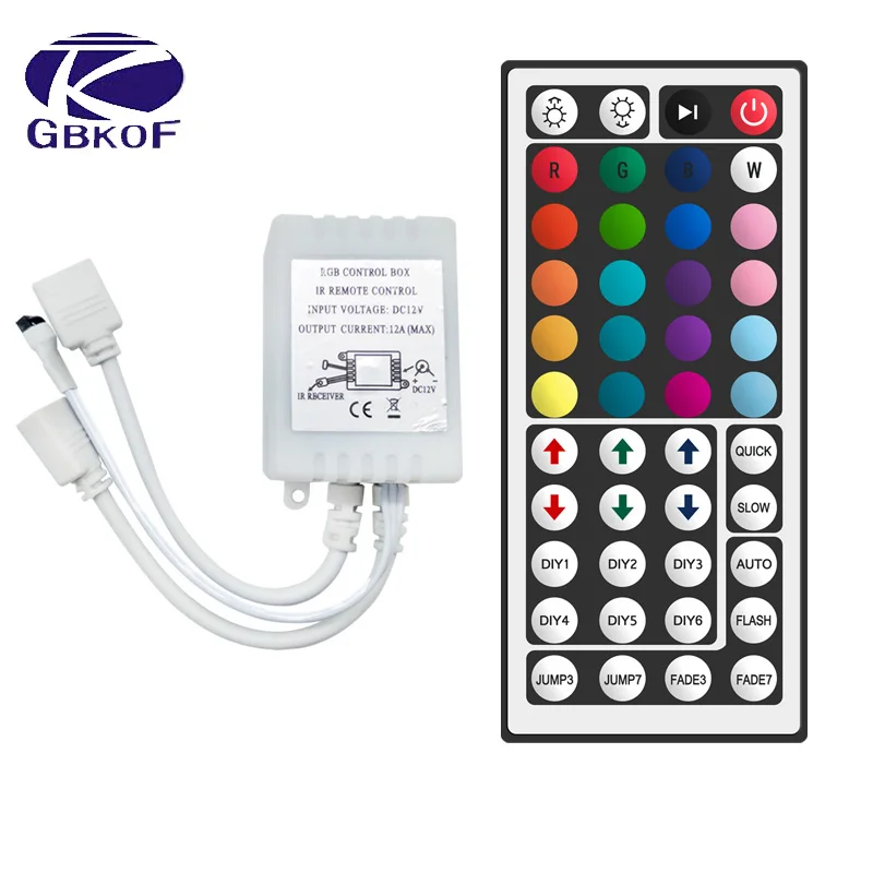 

44 Keys or 24 Keys DC12V Dual Connectors Output IR Remote RGB Controller lamp Dimmer For 10M 5M 3528 2835 5050 LED Strip light