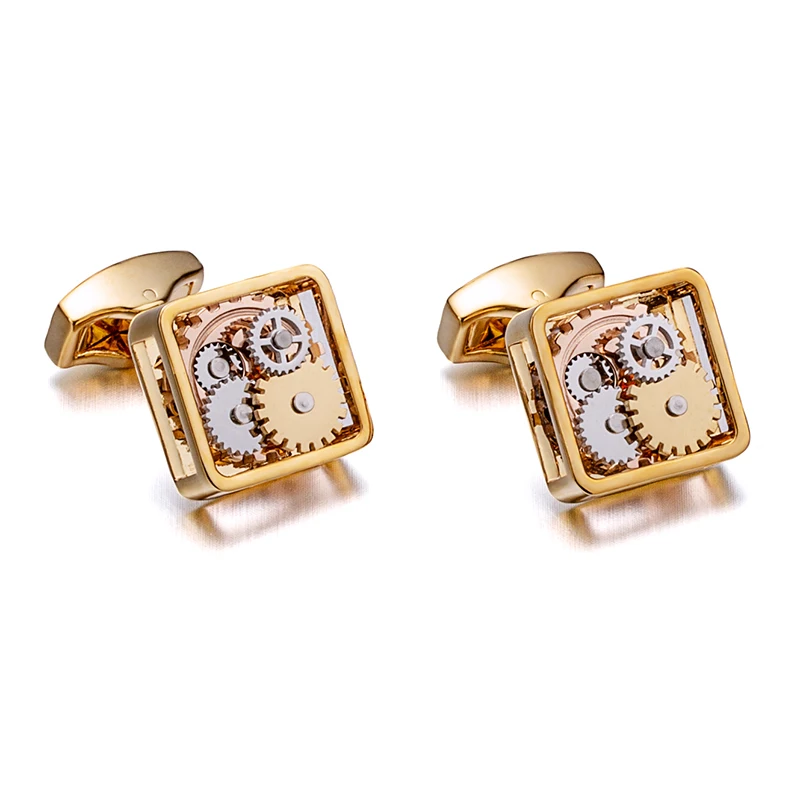 KFLK Luxury Shirt Gift Cufflinks for Mens gift Brand Wedding Cuff links Mechanical gear Button Custom male High Quality