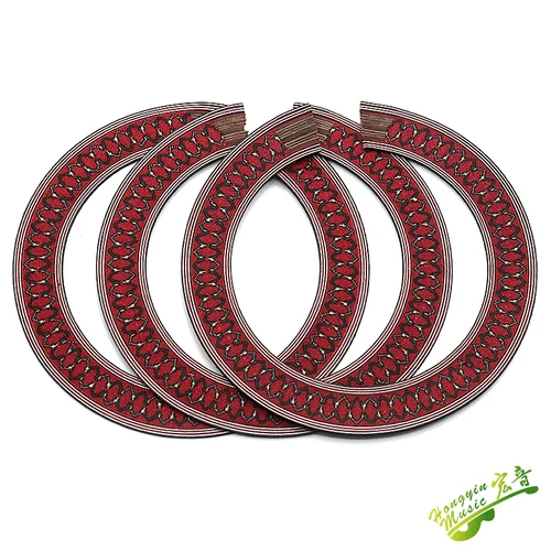 Imagen 2 del producto 1 Uds. Patrón de flores Original círculo de guitarra de madera maciza agujero de sonido para accesorios de calcomanía de guitarra clásica