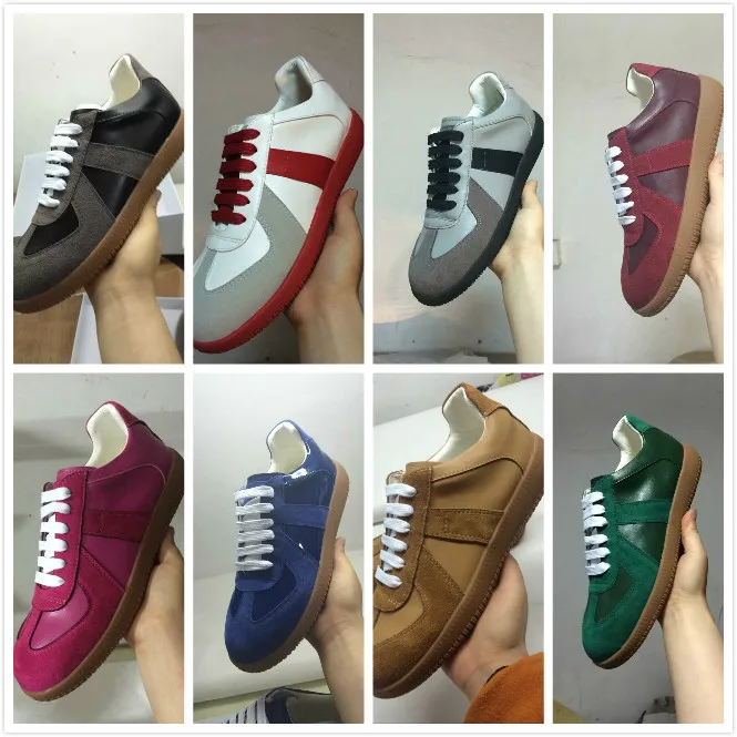 Brand Designer red Leather Men Shoes Men Lace-Up Low Top Men Flat Casual Shoes Trainers Running Casual Shoes