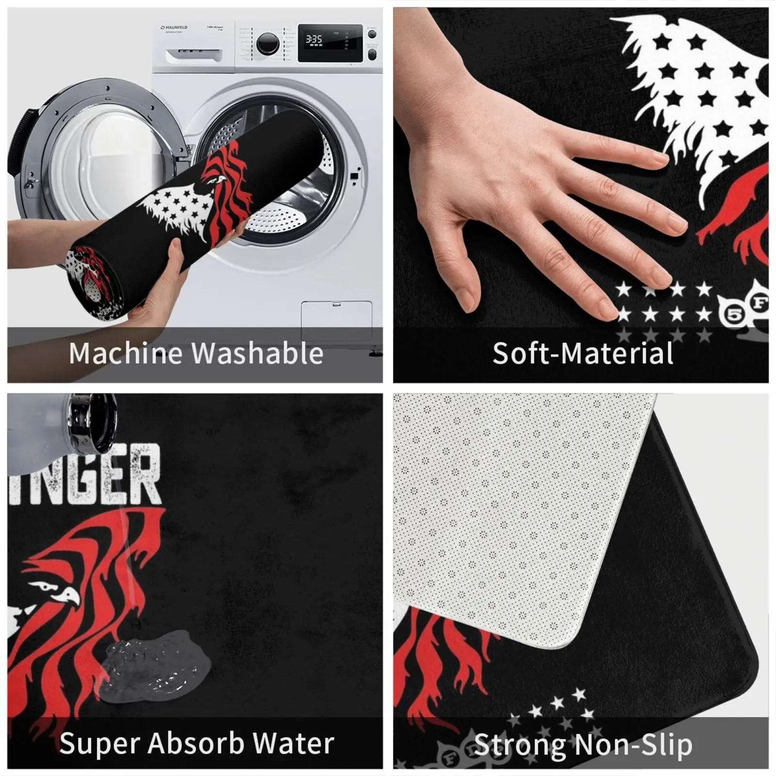 خمسة أصابع الهيكل العظمي الموت لكمة هدية السجاد حصيرة البساط وسادة لينة حصلت على ستة أصابع خمسة إصبع الموت لكمة