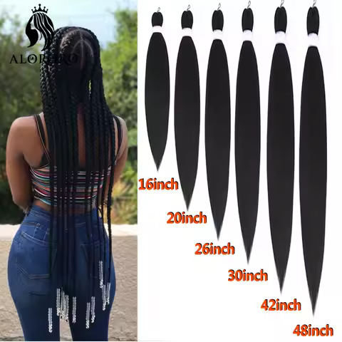16/20/22/26/30/42/48Inch Braiding Hair Pre Stretched Long Jumbo Braid Hair Synthetic Box Braids Extension Yaki Texture Fake Hair