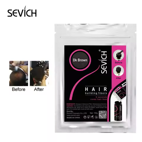 Sevich Refill Bag 100g Hair Fiber Hair loss products bald extension thicken Hair building fibers 10 colours hair growth powder
