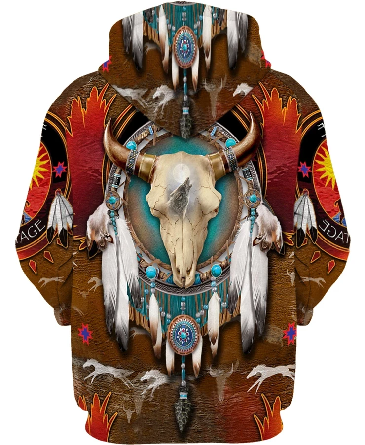 Brand Hoodie 2025 New Styles Native Bison Skull 3D Printed hoodies Unisex Native Indian Harajuku streetwear sudadera hombre