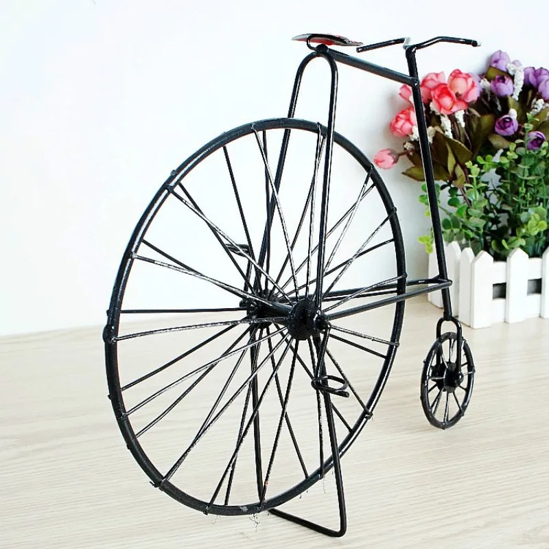 High Simulation English Style Bicycle Model Toy, Diecast Iron Big Wheel Bicycle Replica, Table Decor, Collectable Gift