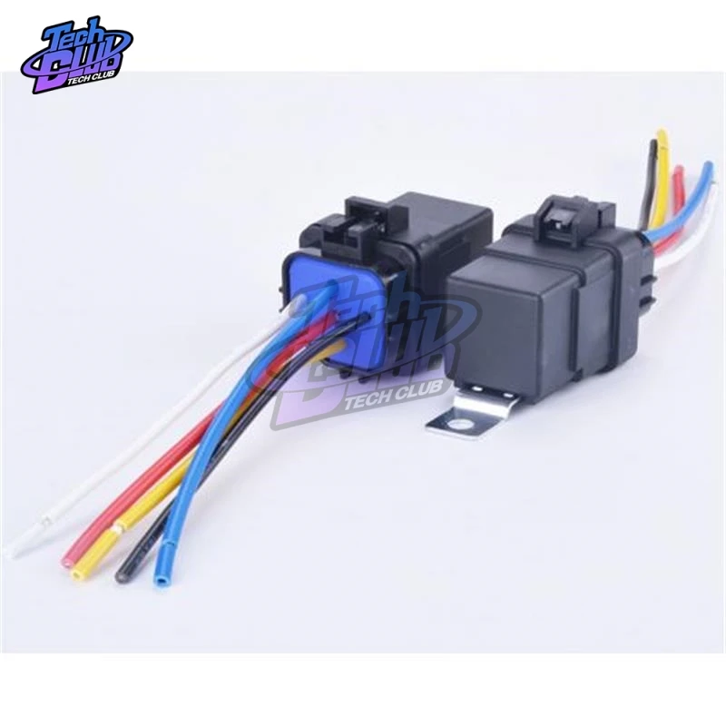 1 pz relè dell'automobile impermeabile integrato cablato DC12V 40A 5Pin 4pin relè automatico + supporto con cavi di lunghezza 105mm