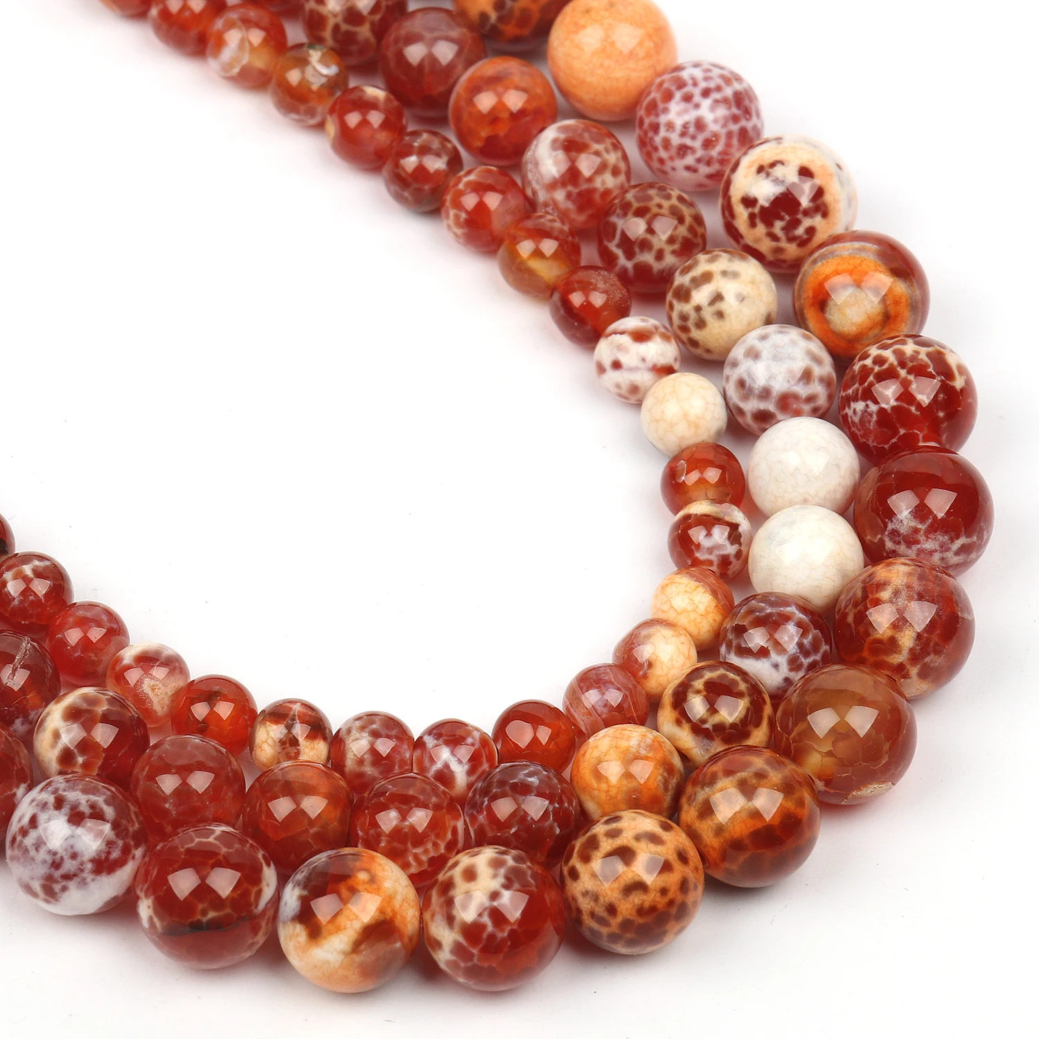 Red Fire Agate 6/8/10mm Natural Stone Beads Round Shape Loose Spacer Beads For Jewelry Making Diy Bracelet Necklace 15inch