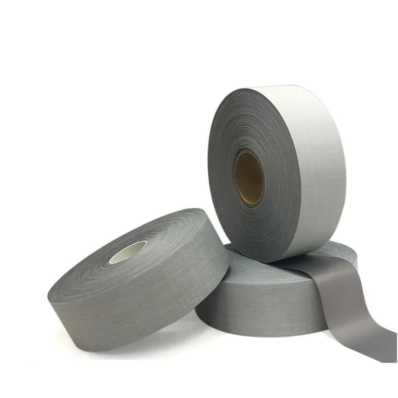 High Visibility Bright Silver Reflective T/C Fabric Warning Tape Safety Strip Clothing Material