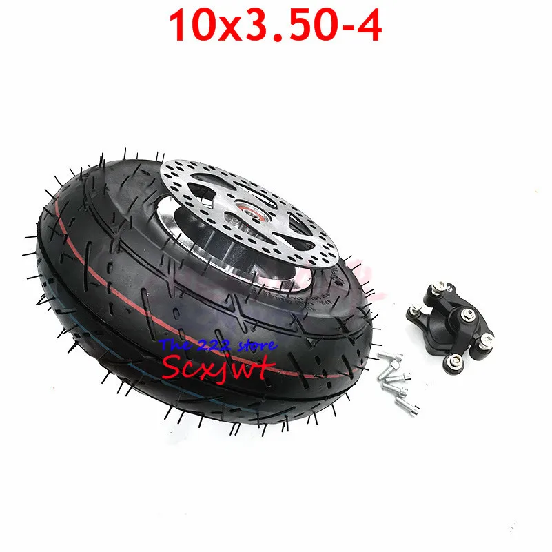 4 Inch Hub Rim with 10x350-4 Tube Tyre Brake Disc Sprocket Pump 10x3.50-4 Tires Wheels Fits ATV Quad Go Kart 47cc 49cc