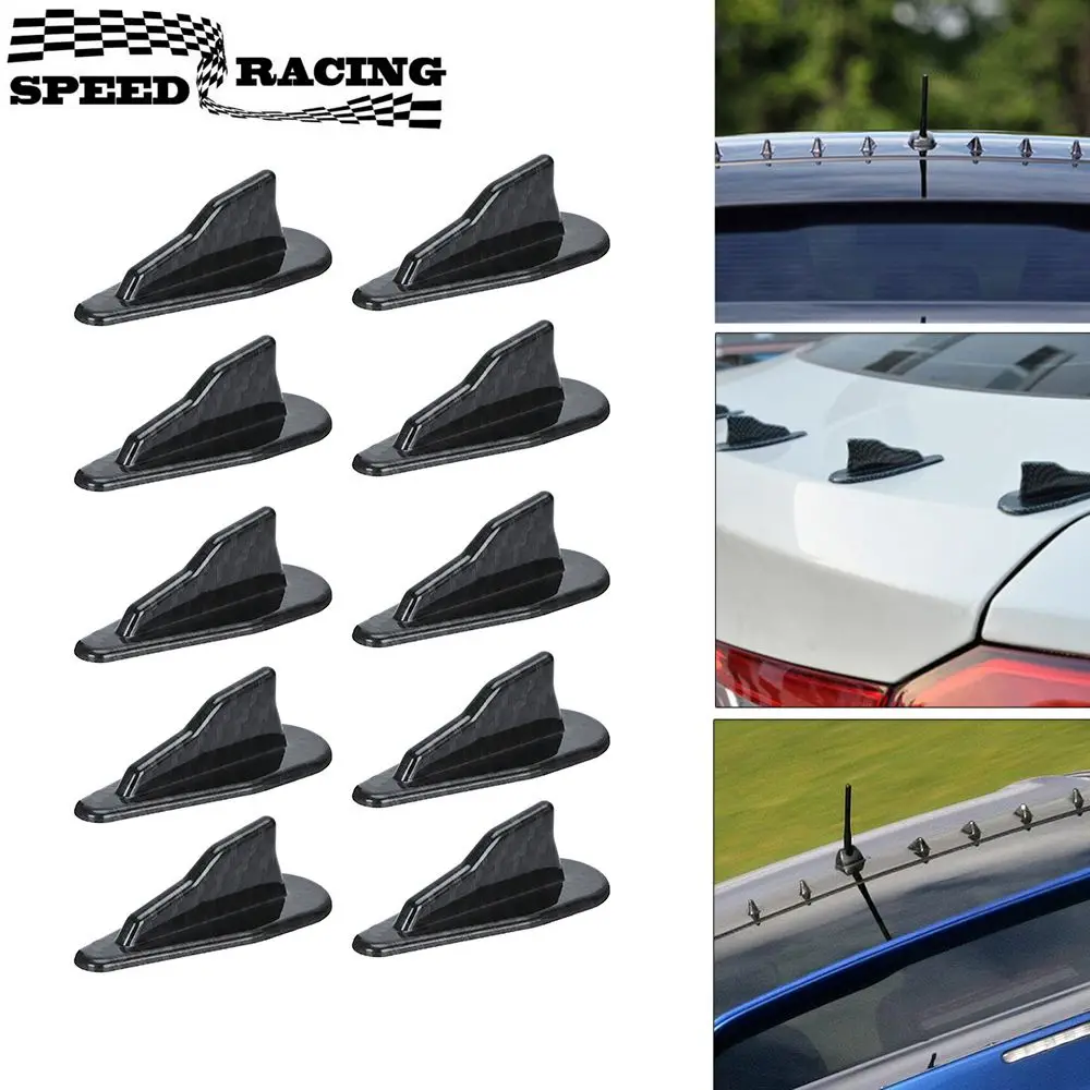 10pcs EVO-Style Diffuser Shark Fin Kit For Universal Car Truck Spoiler Roof Wing Air Vortex Generator