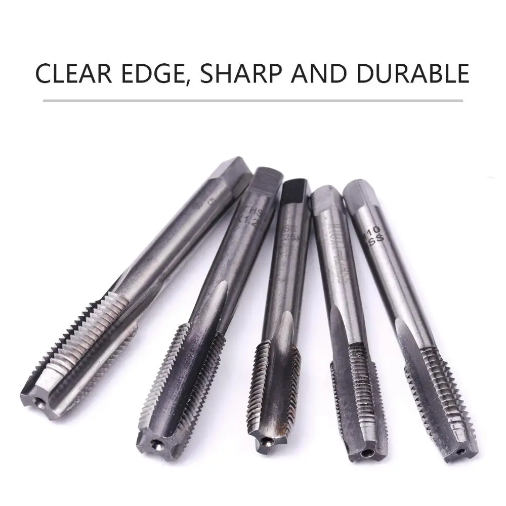 1pc 16 Sizes HSS Right Hand Metric Thread Tap HSS Screw Tap Drill Bit Machine Straight Shank Plug Tap M10 M12 M14 M16 M18 M20