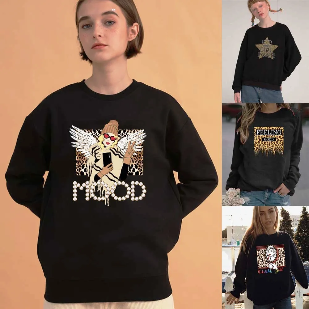 Crewneck – sweat à capuche surdimensionné pour femme, haut à manches longues, vêtement féminin, survêtement