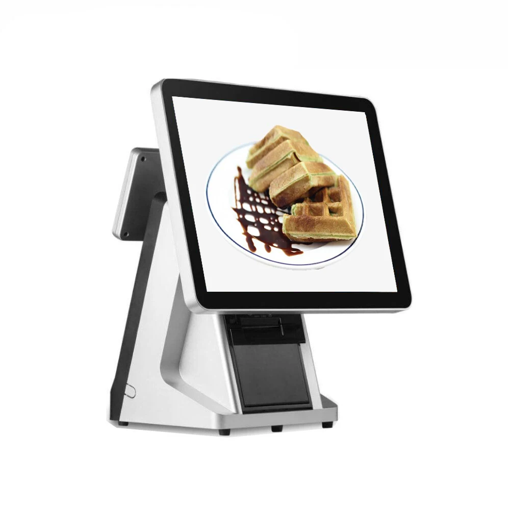 

High sales POS system for supermarket Cash Register 15 inch touch screen POS machine with printer VFD