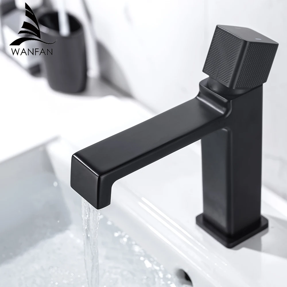 Basin Faucets Fashion Bathroom Faucet Hot and Cold Water Basin Mixer Tap Black Brass Toilet Sink Water Crane Chrome 855868