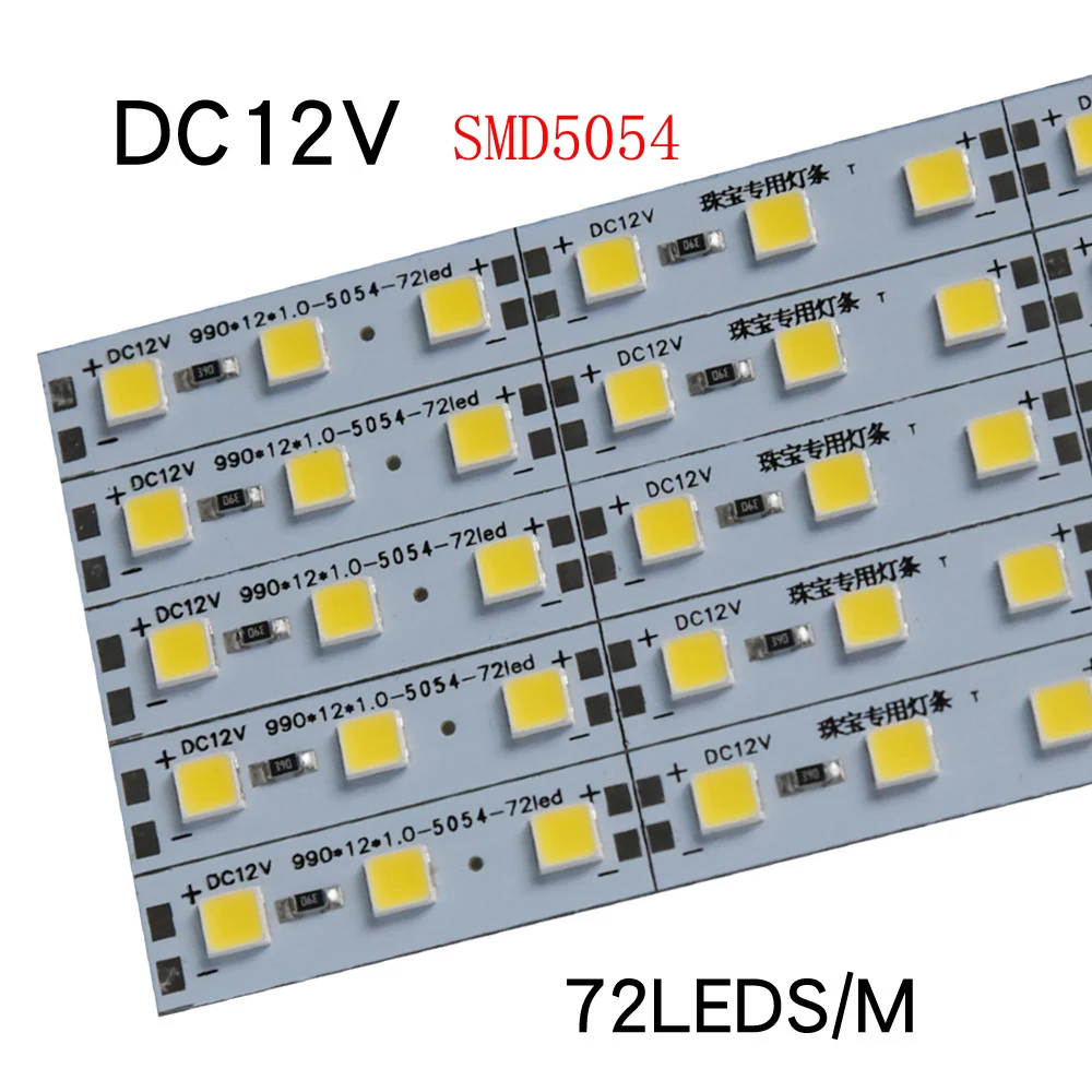 50m 5054 Hard Strip Bar 72 leds 4000k Gold Yellow Brighter than 5050 Red/ Green/ Blue 12V Jewelry Showcase Cabinet  Rigid Strip
