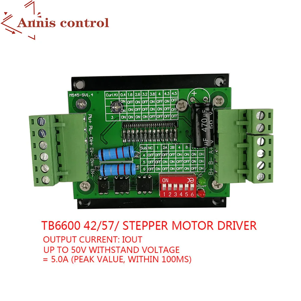 

TB6600 Nema 42 52 stepper motor driver 4.5A 12-36v power supply