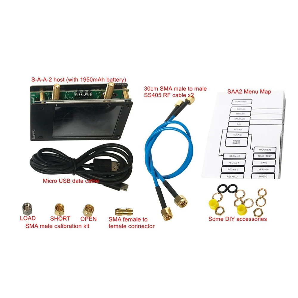 Vector Analyzer S-A-A-2/NanoVNA V2/NanoVNA/NanoVNA-H4 Network Analyzer Shortwave Antenna Analyzer 4 Inch LCD Signal Amplifier