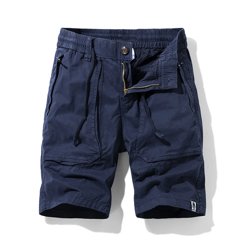 Men Summer New Premium Stretch Tactical Cotton Cargo Shorts Men Streetwear Pockets Shorts men Casual Fashion Loose Beach Shorts