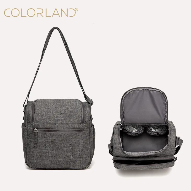 Small Size Large Capacity Multifunctional Mommy Messenger Bag Canvas Fashion Design Baby Diaper Bag Soft And Insulated Hobos
