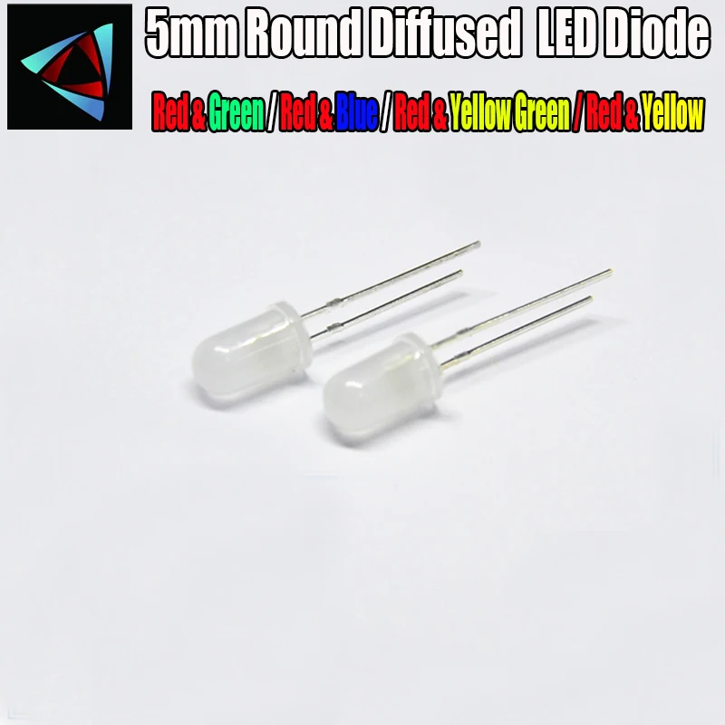 40Pcs LED 5MM Round Diffused Red & Green / Red & Green / Red & Yellow Green / Red & Yellow Two Color Bi-color LED Diode