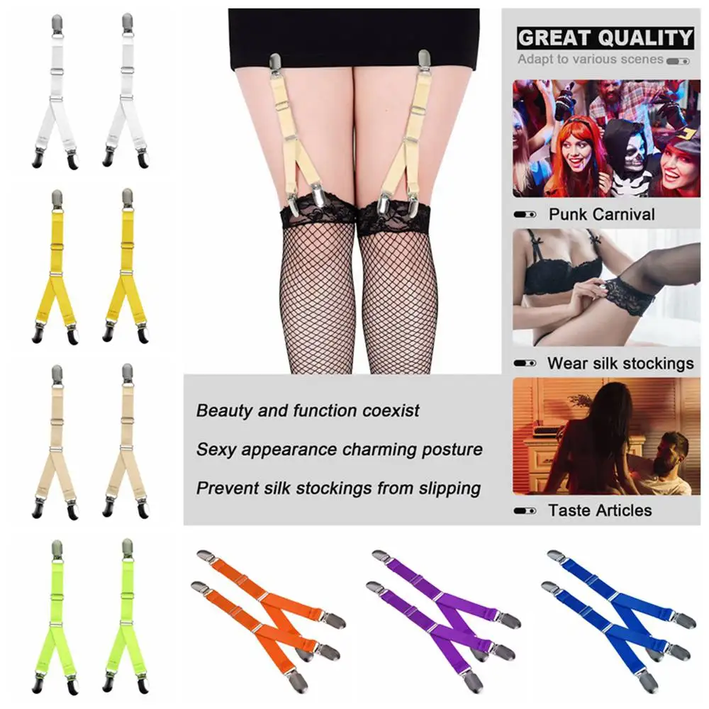 Kit de fetiche para mujer, arnés Sexy para piernas, liguero, medias Punk, Clip, lencería, tirantes exóticos, accesorios Bdsm, un par