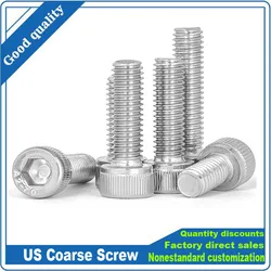 10/50pcs US Thread 304 stainless steel Hex Hexagon Socket Cap Allen Head Screw UNF 0#-80 UNC 2#-56 4#-40 6#-32 8#-32 10-24 Bolt