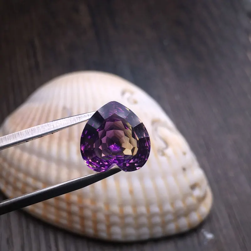 CSJ Ametrine أحجار كريمة مفكوكة كريستال كوارتز قلب 12 مللي متر مقعر Birdnest قطع DIY بها بنفسك غرامة مجوهرات 925 الفضة خاتم الذهب تصاعد