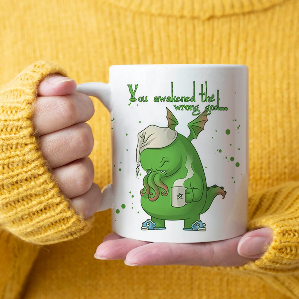 You Awakened the Wrong God Cthulhu Mug 350ml Ceramic Creative Milk Tea Coffee Mugs