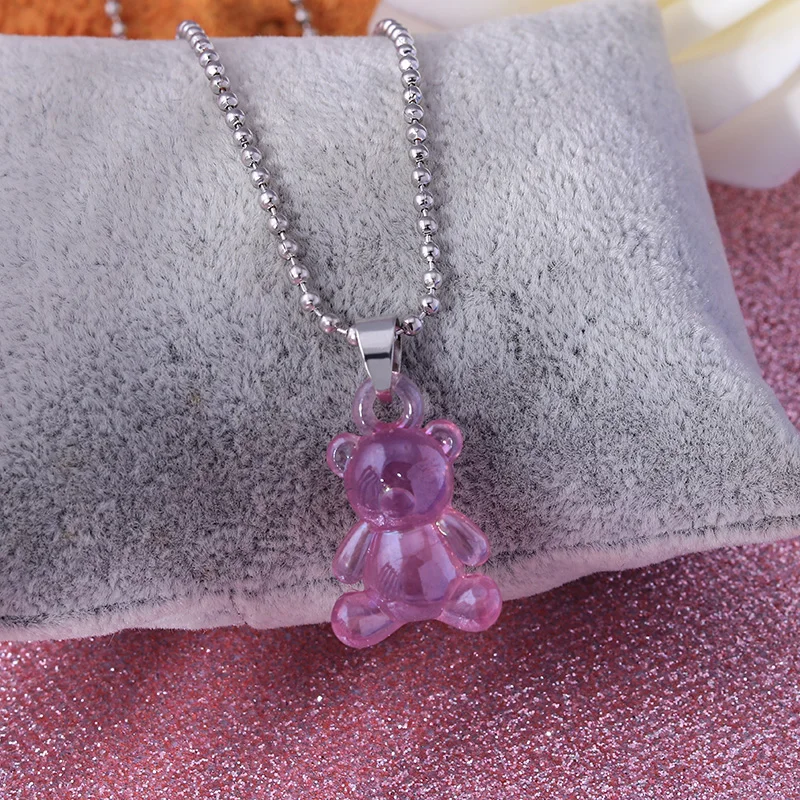 Aihua Candy Farbe Sterne Herzen Gummy Mini Bär Kette Halsketten für Frauen Nette Cartoon Tier Anhänger Schmuck Femme Bijoux Collare – Detail 17