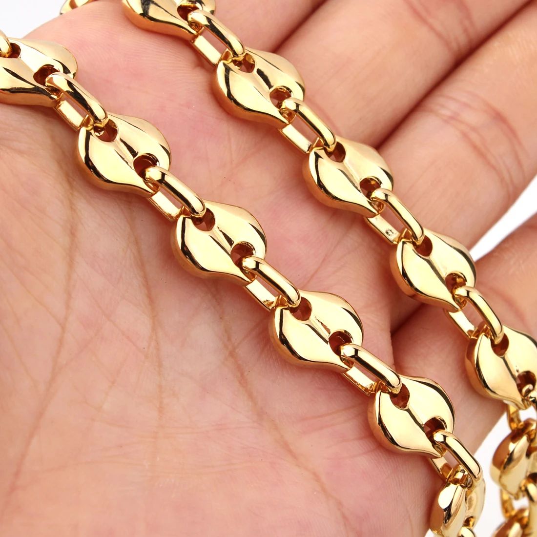 

7"-40" 10mm Wide Chain Stainless Steel Necklace Or Bracelet Mens Boys Gold Color Chain Necklace Hip Hop Gift Jewelry