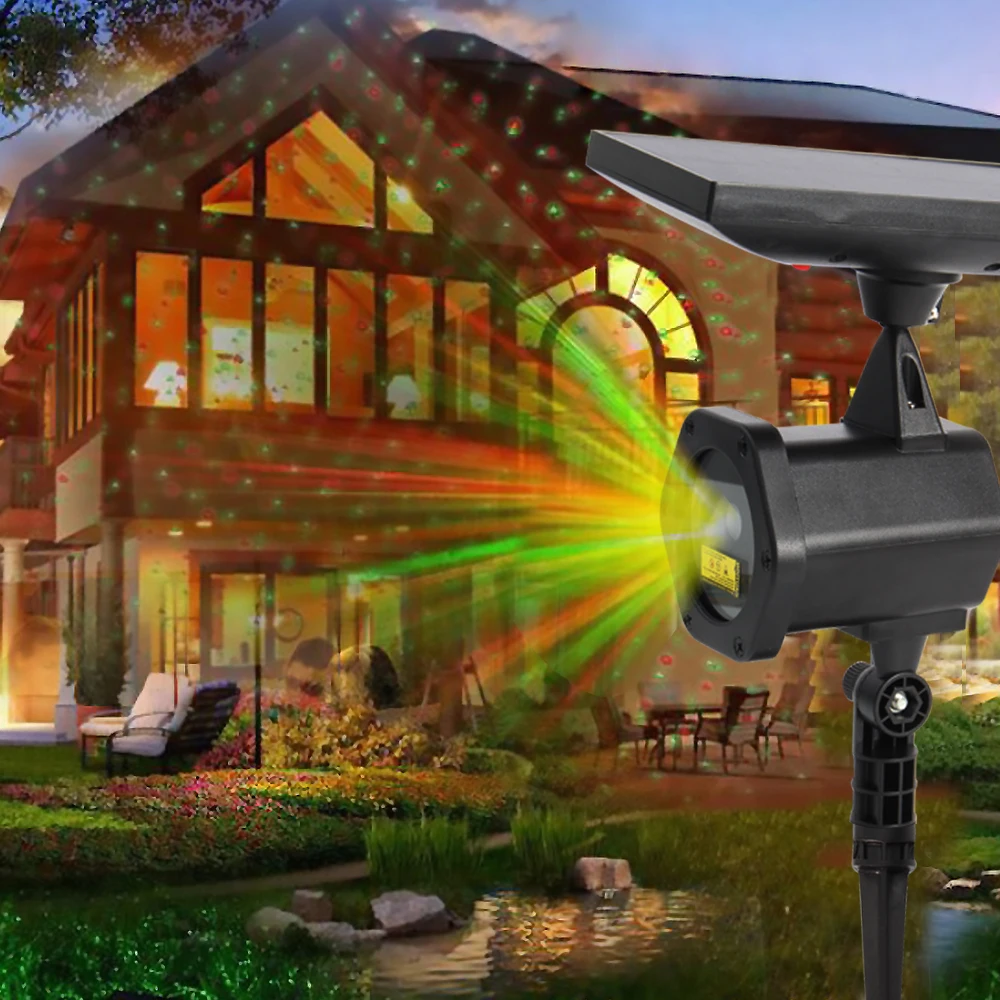 Waterproof Outdoor Christmas Lights Laser Solar Power Star Light Projector