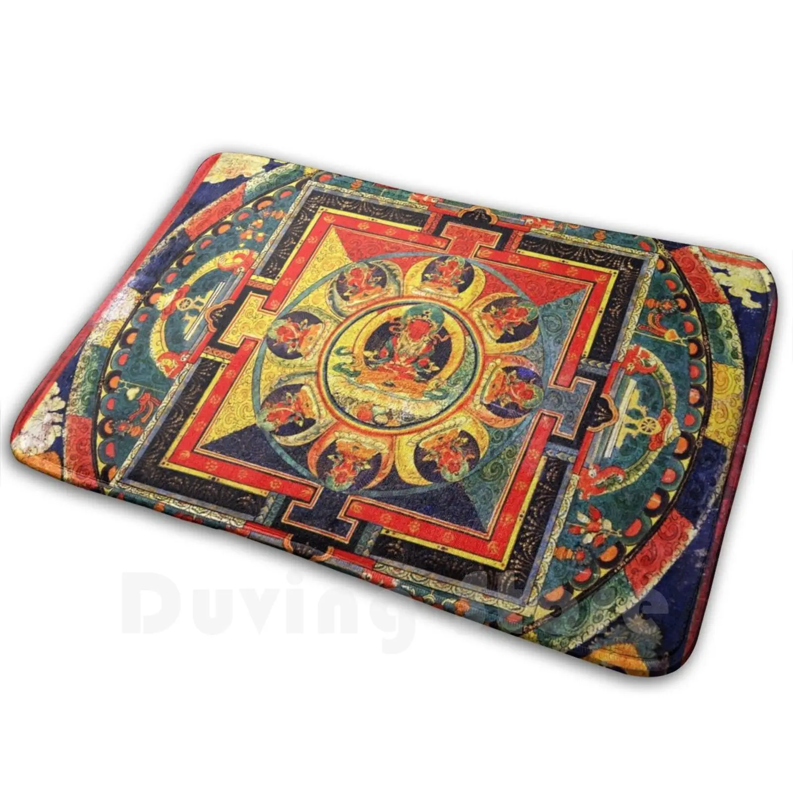 Buddhist Hindu Mandala 4 Carpet Mat Rug Cushion Soft Non-Slip Mandala Napal Bodhisattva Transcendent Wisdom Deities