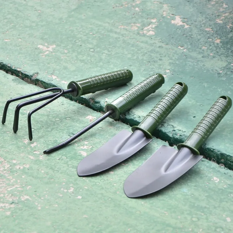 4pcs Garden Shovel Spade Trowel Rake Set Flower Planting Helper Transplanted Cultivator Weeder Weeding Fork Digging Tools
