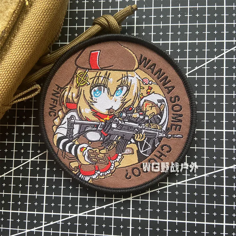 Parche táctico bordado guerrero pistola anime para mochila - imagen 2