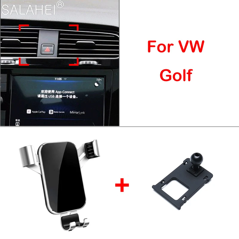 GPS Car Phone Holder For VW Volkswagen Golf 7 MK7 2014-2018 Car Air Vent Mount Adjustable Phone Holder Cradle Smartphone Stand