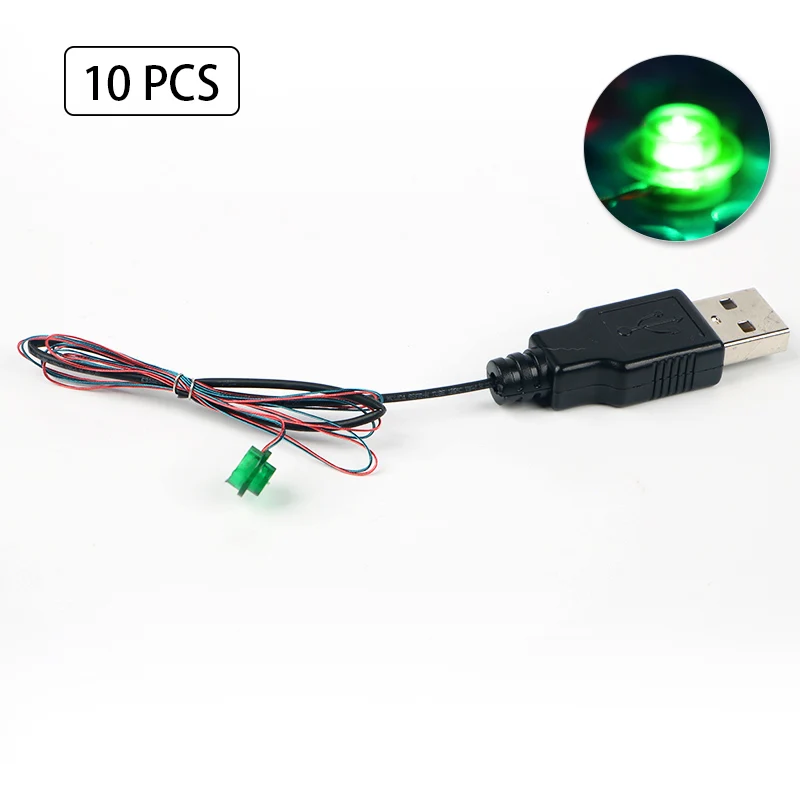 10 Buah 1*4 MOC Blok Bangunan LED DIY Kit Lampu Elektronik Konstruktor Jalan USB Port Model Mainan Set Suku Cadang Teknik