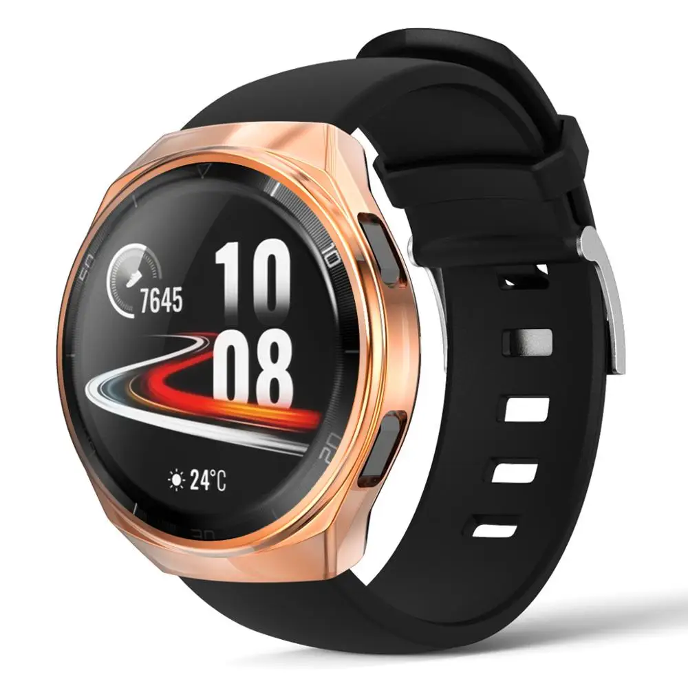 Funda de reloj para Huawei watch GT 2e, marco de cubierta completa de TPU suave, accesorios de reloj inteligente, parachoques + Protector de