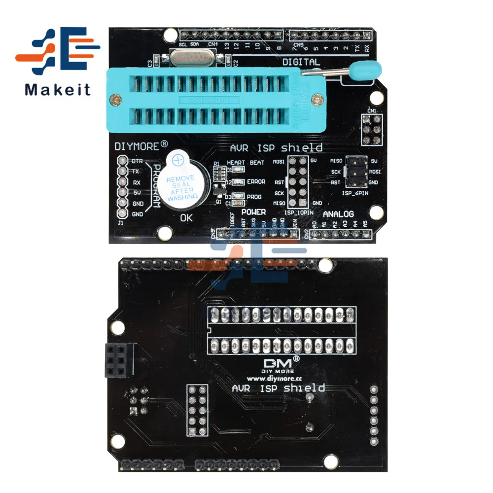AVR ISP Programmeerbaar Uitbreidingsschild Met Zoemer Voor Arduino R3 Mega2560 Pro Mini Atmega328P Bootloader Brander SPI Module