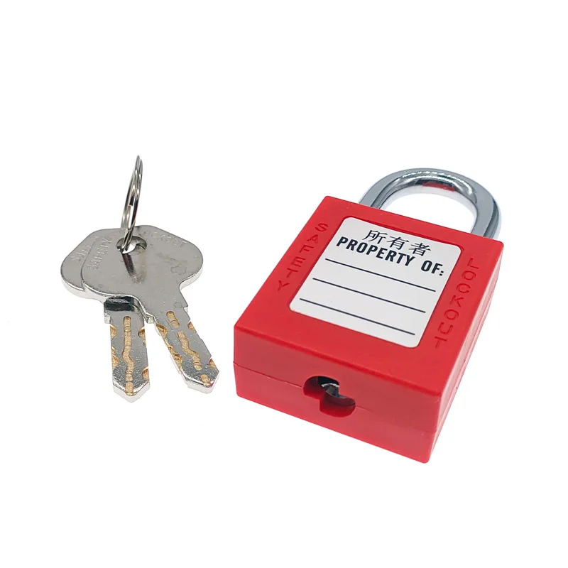 Industrial safety padlock 25mm hanging metal lock with 2 unique key image 3