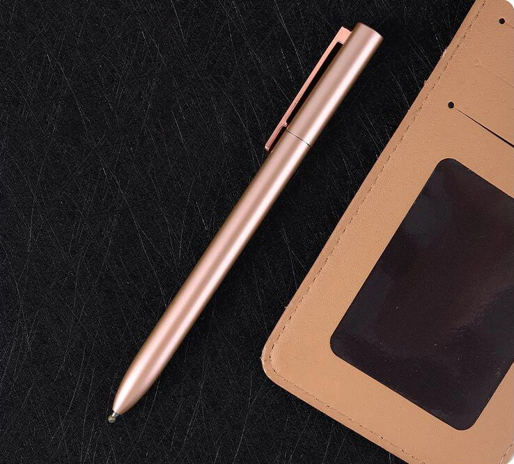 قلم تسجيل معدني مع عبوة لأقلام القلم المعدني Xiaomi 0.5 مللي متر حبر أسود/أزرق/أحمر ناعم دوار منخفض مفتاح أنيق للأعمال