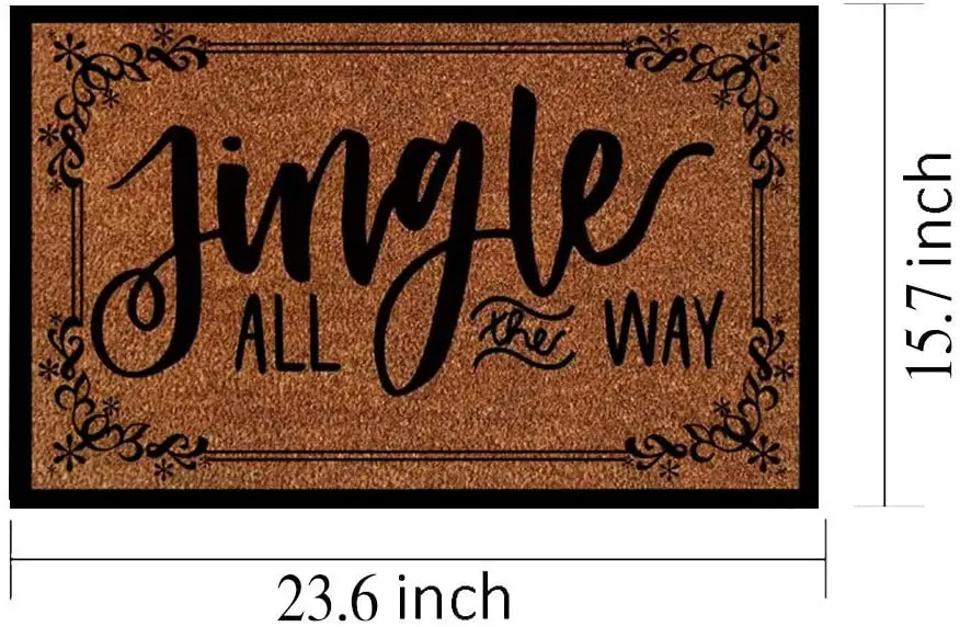 Christmas Jingle All The Way Doormat, Funny Door Mats For Entrance Floor Rubber Anti Slip, Outdoor Entryway Rug