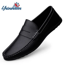 New Arrival Big Size 38-47 Moccasins Leather Men Shoes Fashion Casual Slip On Formal Business Wedding Dress Shoes Loafers