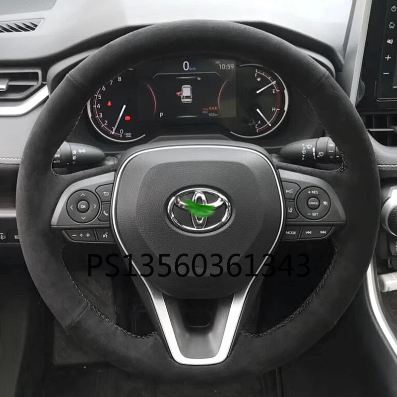 

For Toyota Corolla Camry Avalon IZOA Highlander Levin Crown Prado CHR RAV4 Veranda Hand-stitched leather steering wheel cover