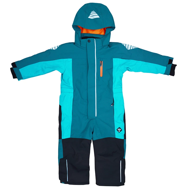 Children\'s one-piece ski suits, big children\'s winter suits, quilted wind-proof outdoor jackets, warm snowy equipment