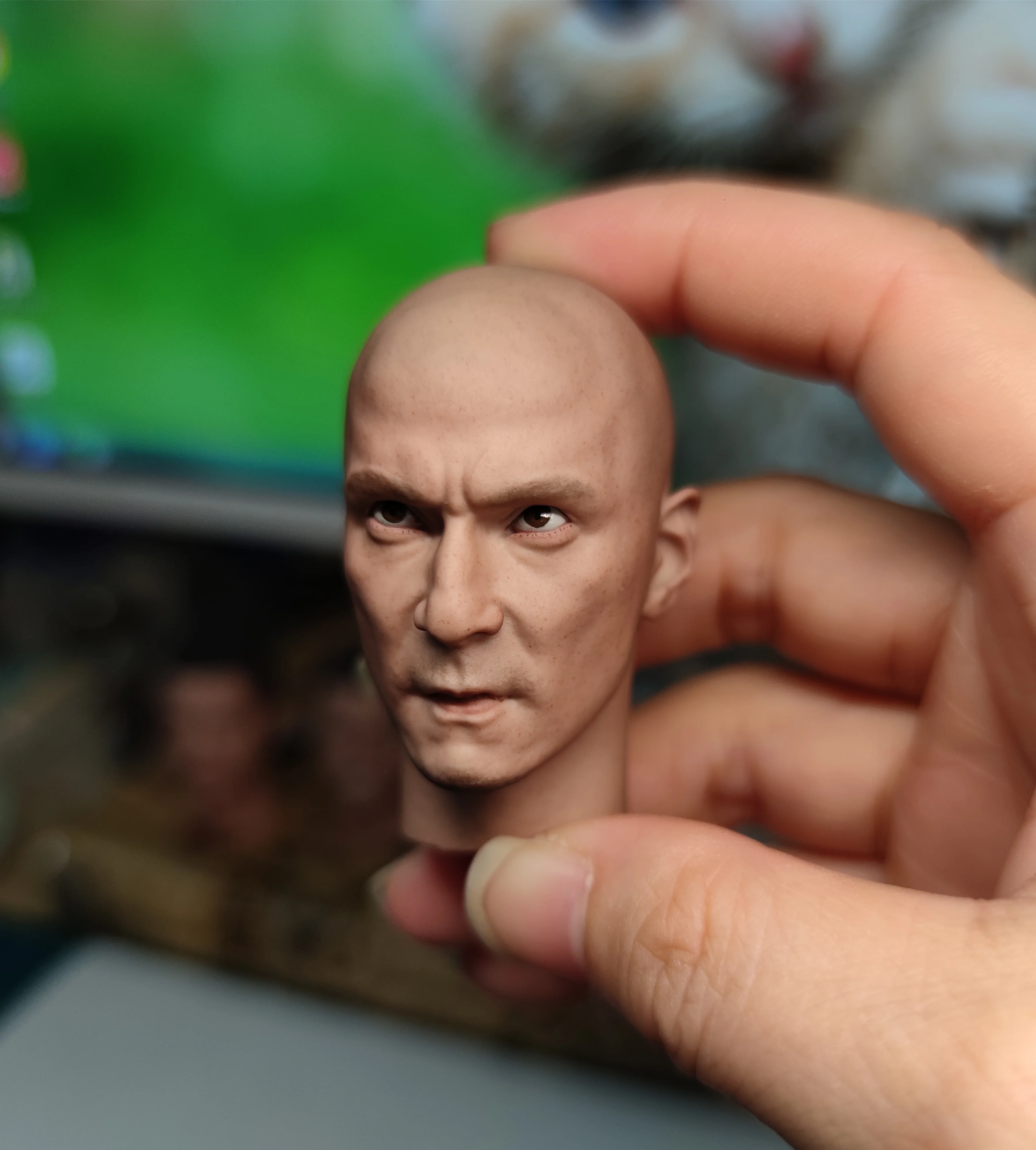 1/6 Scale Caught in Time Daniel Wu Bald Male PVC Head Model Gangster Boss Zhang Sun Head Sculpt Fit 12'' TBL PH Action Figure