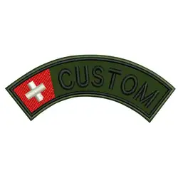 Custom Switzerland Flag Name Patches Personalized Iron on Hook Backing