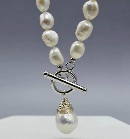 

New Arrival Favorite Baroque Pearl Necklace White Natural Pearl Jewelry Handmade Pearl Pendant Fashionable Style Ladies Gift